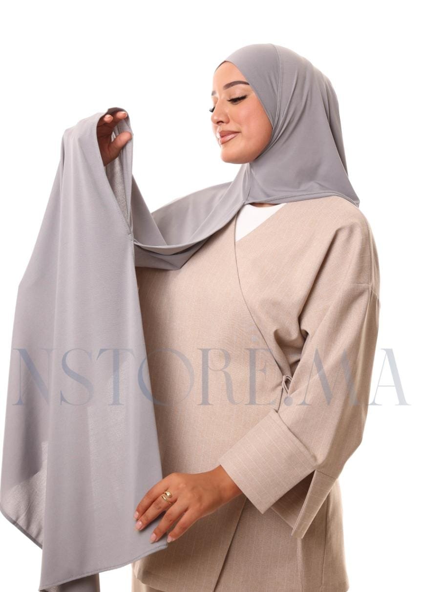 شال مزدوج - رمادي -